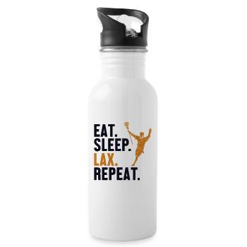 Eat Sleep Lax Repeat Intercrosse Lax Player - Water bottle with straw - white - Right