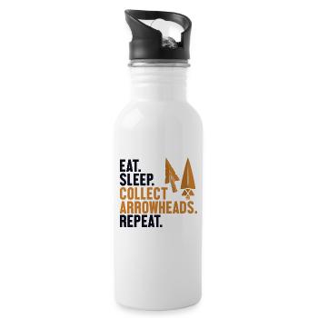 Eat Sleep Collect Arrowheads Repeat Jagdspitzen - Water bottle with straw - white - Right