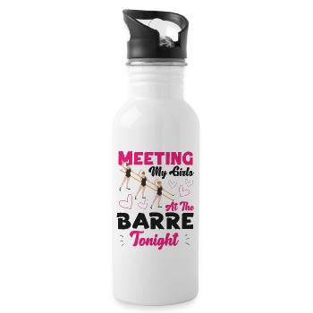 Ballet Dancer Dance Girl Ballerina - Water bottle with straw - white - Right