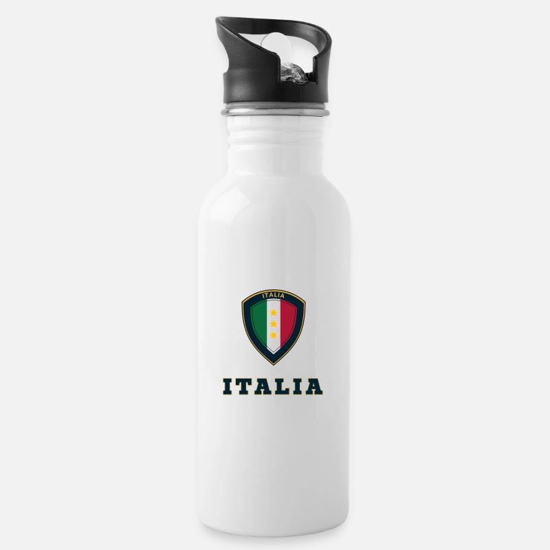 ITALIA - Trinkflasche mit integriertem Trinkhalm - Weiß