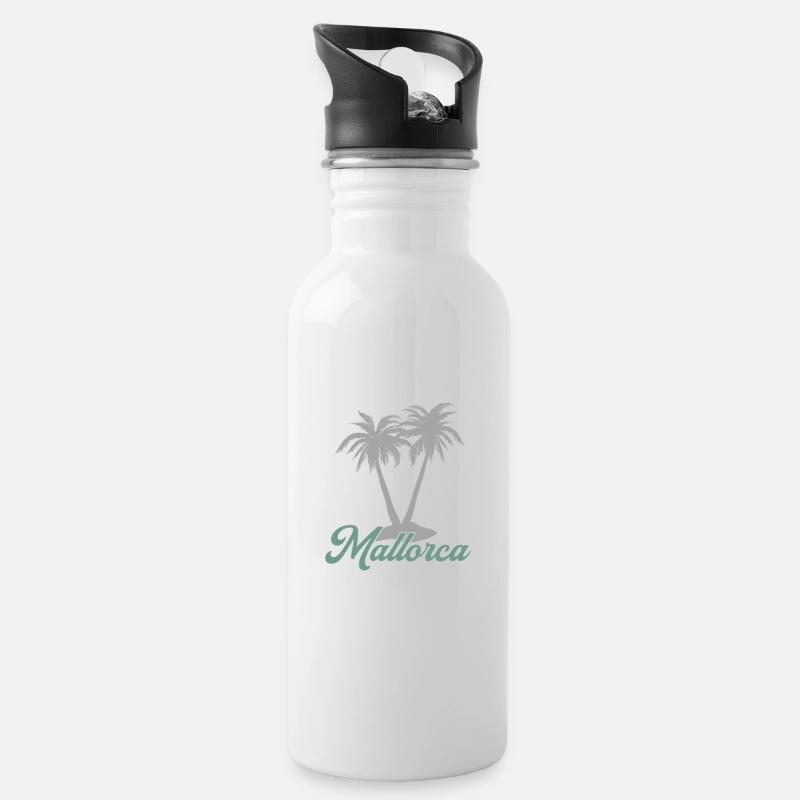 Majorca - Water bottle with straw - white