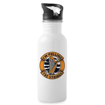 I'm Pulling All The Strings Harp Concert Harp - Water bottle with straw - white - Right