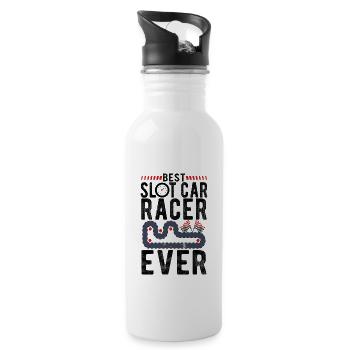 Best Slot Car Racer Ever Slot Car Racing Gift - Water bottle with straw - white - Right