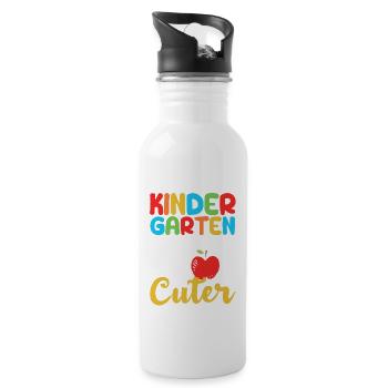 Kindergarten hat gerade eine Menge süßer zurück - Trinkflasche mit integriertem Trinkhalm - Weiß - Rechts