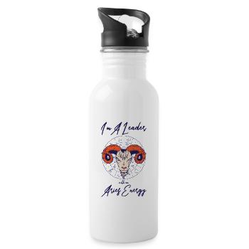 Widder Energie Astrologie Führung Astrologie Fan - Trinkflasche mit integriertem Trinkhalm - Weiß - Rechts