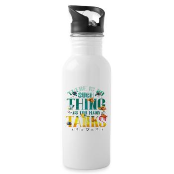 There are no fish in too many tanks - Water bottle with straw - white - Right