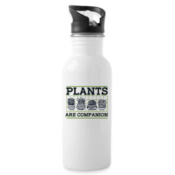 Plants Are Companion Allotment Garden Allotment Garden - Water bottle with straw - white - Right