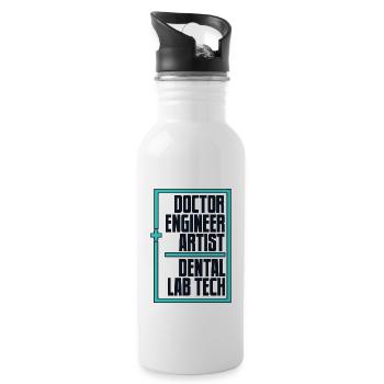 Doctor Engineer Artist Dentallabor Zahnlabor - Trinkflasche mit integriertem Trinkhalm - Weiß - Rechts