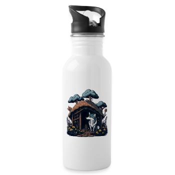 Pilz Home Wolf - Trinkflasche mit integriertem Trinkhalm - Weiß - Rechts