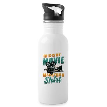 Ceci est ma chemise de marathon de film - Gourde avec paille intégrée - blanc - Droite