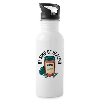Music Pills Musician Notes Lover Healing - Water bottle with straw - white - Right