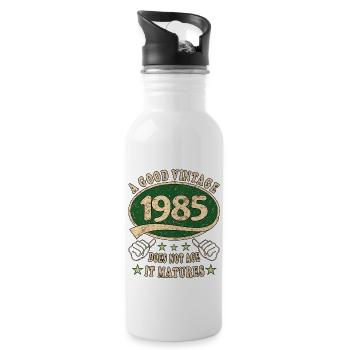 38th Birthday 1985 38 Good vintage - Water bottle with straw - white - Right