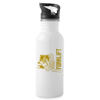 Certified Forklift Operator Warehouse Lifting - Trinkflasche mit integriertem Trinkhalm - Weiß - Rechts
