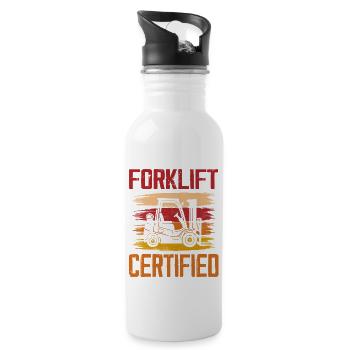 Forklift Certified Operator Forklifter Driver - Trinkflasche mit integriertem Trinkhalm - Weiß - Rechts
