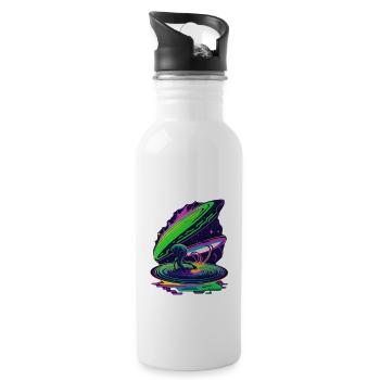 Space Bathing Alien - Water bottle with straw - white - Right