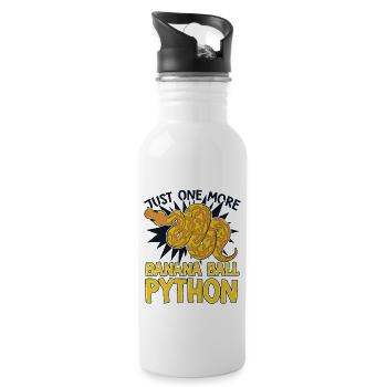 Just One More Snake Python Banana Ball Python - Water bottle with straw - white - Right