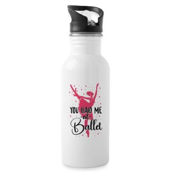 Ballet Dancer Dance Girl Ballerina - Trinkflasche mit integriertem Trinkhalm - Weiß - Rechts
