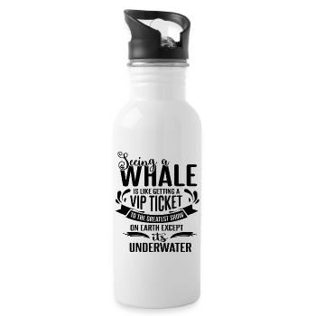 Rorqual bleu pour béluga et mammifères marins - Gourde avec paille intégrée - blanc - Droite