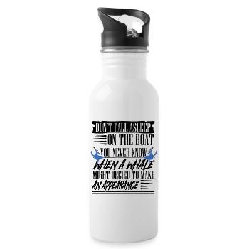 Ocean Sea Whale Quote for Whale Marine Mammals - Water bottle with straw - white - Right
