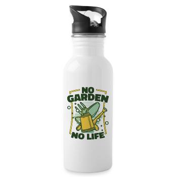 No Garden No Life Horticultural Allotment Garden - Water bottle with straw - white - Right