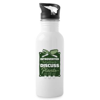 Introverted But Willing To Discuss Plants - Water bottle with straw - white - Right