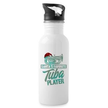 Tuba Der Lieblings-Tubaspieler Weihnachtsmann Gesc - Trinkflasche mit integriertem Trinkhalm - Weiß - Rechts
