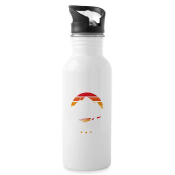 Wenn die Berge rufen, muss ich gehen - Design - Trinkflasche mit integriertem Trinkhalm - Weiß - Rechts