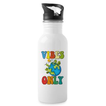 Vibes Only - Water bottle with straw - white - Right