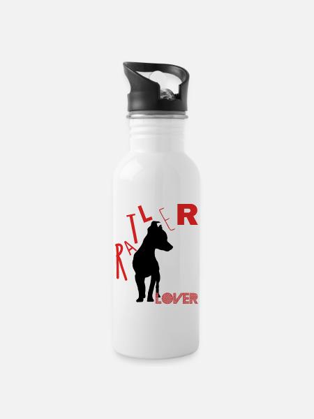 Ratler lover - Water bottle with straw - white