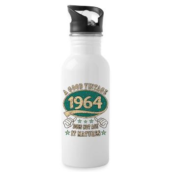 60e anniversaire 1964 des années 60 bon Vintage - Gourde avec paille intégrée - blanc - Droite