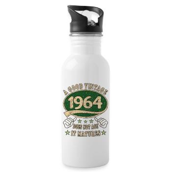 60e anniversaire 1964 des années 60 bon Vintage - Gourde avec paille intégrée - blanc - Droite