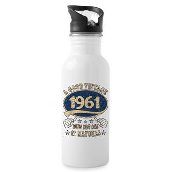 62ème Anniversaire 1961 '62 Bon Millésime - Gourde avec paille intégrée - blanc - Droite
