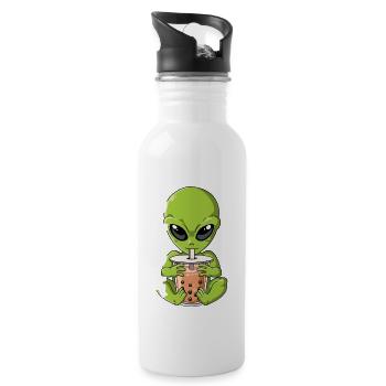 Boba Tea Alien Bubble Tea - Trinkflasche mit integriertem Trinkhalm - Weiß - Rechts