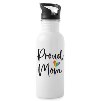 Stolze Mama - Trinkflasche mit integriertem Trinkhalm - Weiß - Rechts