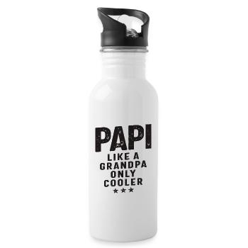 Papi Like a Grandpa Only Cooler - Water bottle with straw - white - Right