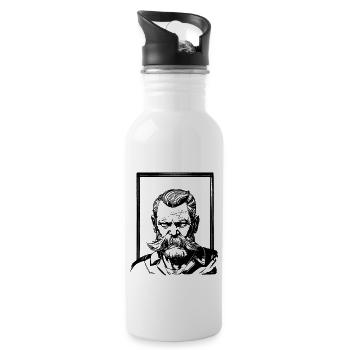 Alter Seemann - Trinkflasche mit integriertem Trinkhalm - Weiß - Rechts