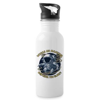 WO DICH KEINE MENSCHHEIT SCHLÜRFEN HÖREN KANN! - Trinkflasche mit integriertem Trinkhalm - Weiß - Rechts