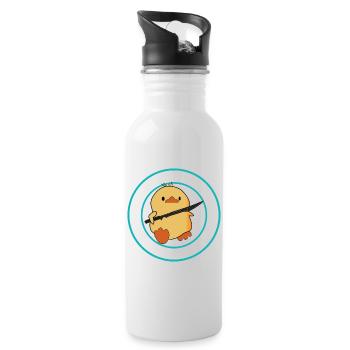 I choose violence - lustige Ente mit Schwert - Trinkflasche mit integriertem Trinkhalm - Weiß - Rechts