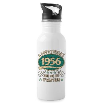 67ème anniversaire 1956 '67 Bon Millésime - Gourde avec paille intégrée - blanc - Droite