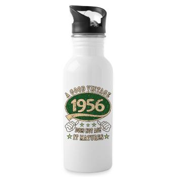 67ème anniversaire 1956 '67 Bon Millésime - Gourde avec paille intégrée - blanc - Droite