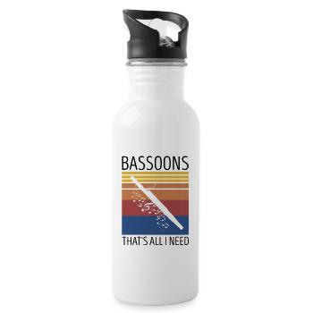 Basson Orchesta design pour bassonistes - Gourde avec paille intégrée - blanc - Droite