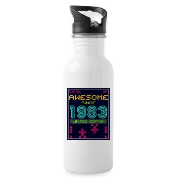 Awesome since 1983 limited edition - Water bottle with straw - white - Right