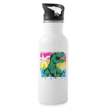 Pride LGBTQ Pansaurus Kostüm Pride Month - Trinkflasche mit integriertem Trinkhalm - Weiß - Rechts