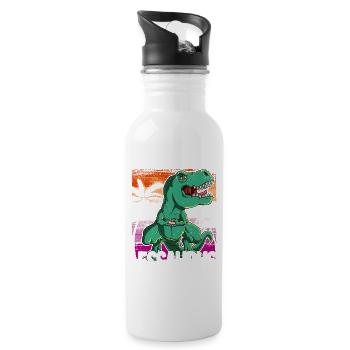 Pride LGBTQ Lessaurus Kostüm Pride Month - Trinkflasche mit integriertem Trinkhalm - Weiß - Rechts