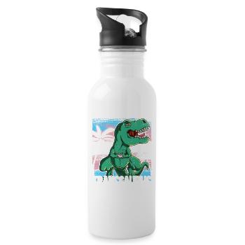 Pride LGBTQ Transsaurus Kostüm Pride Month - Trinkflasche mit integriertem Trinkhalm - Weiß - Rechts
