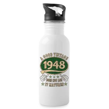 75ème Anniversaire 1948 75 Bon Vintage - Gourde avec paille intégrée - blanc - Droite