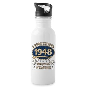 75e anniversaire 1948 75 Bon millésime - Gourde avec paille intégrée - blanc - Droite