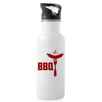 It's BBQ Time Grilling Barbecue Smoker - Water bottle with straw - white - Right