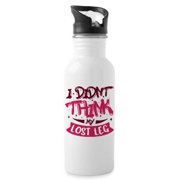 I didnt think my lost leg - Trinkflasche mit integriertem Trinkhalm - Weiß - Rechts