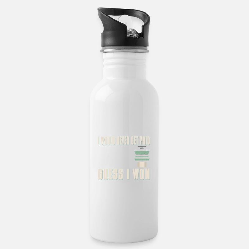 Air Traffic Controller - Trinkflasche mit integriertem Trinkhalm - Weiß